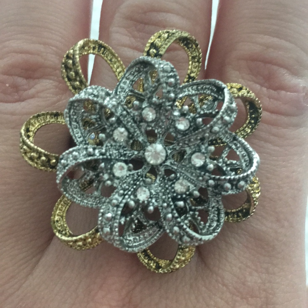 Flower Gold and Silver Ring